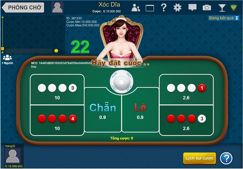 Chơi xóc đĩa kiếm tiền tại casino online